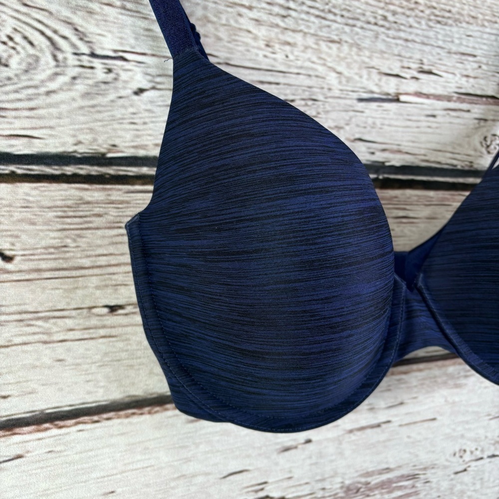 Victoria’s Secret Uplift Semi Demi Bra Size 34DDD Dark Blue Heather Underwire - Picture 5 of 13